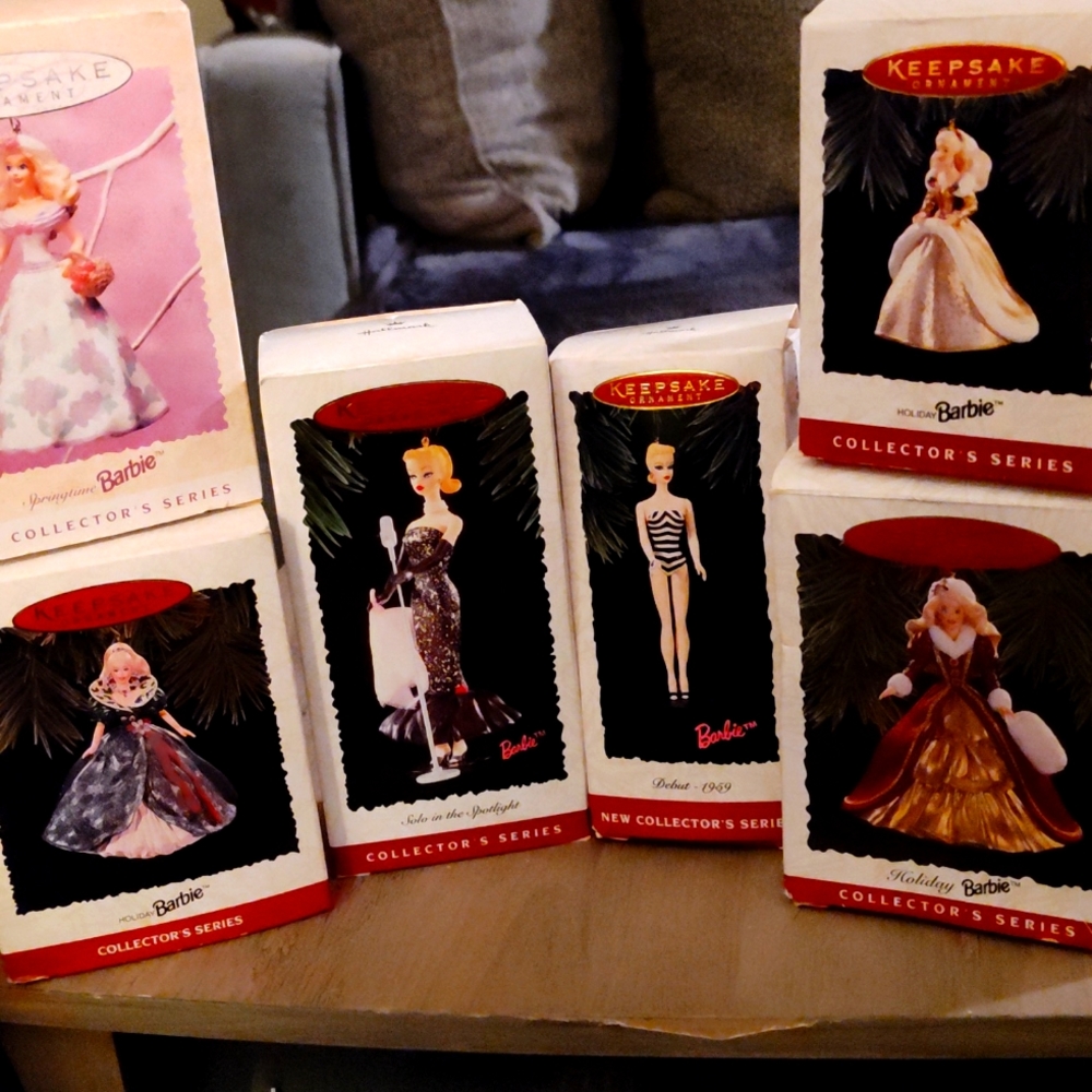 Vintage Keepsake ornaments Barbie collection all  new in original box